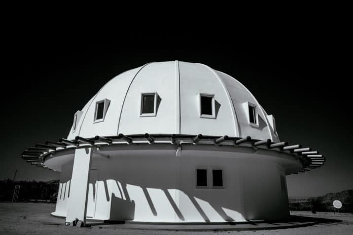 BW photo of the Integratron