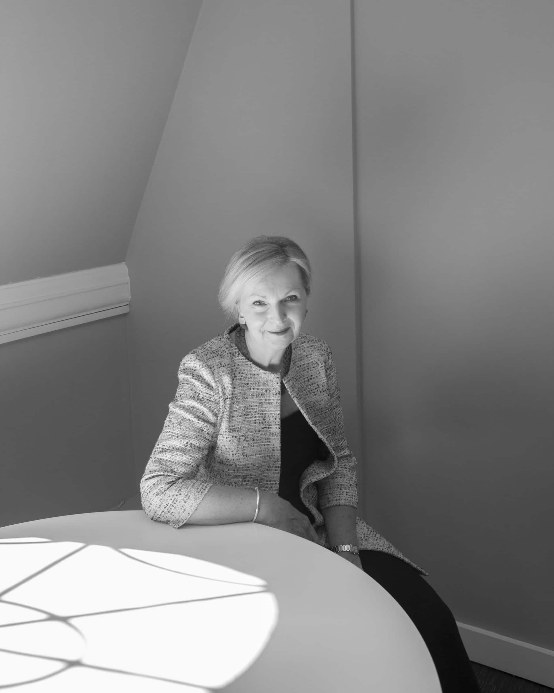 black and white photo of tricia cusden for ageist